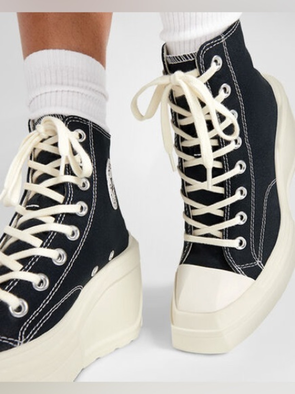 Converse Chuck 70 De Luxe Wedge Sneakers Womens Size 10.5 Black Canvas Platform